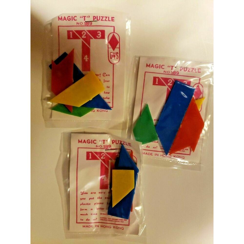 Vintage 3 Magic T Puzzle Gumball Vending Machine Toy New Old Stock SKU 16‎